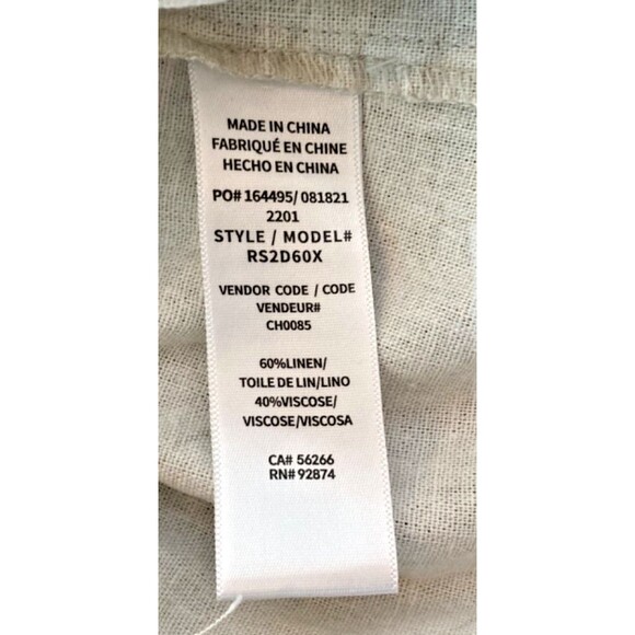 Splendid Tan White Camo Linen Blend Sleeveless Fray Hem Mini Dress Medium - Picture 6 of 8